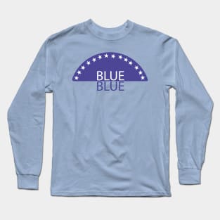 White Stars With Blue Background Long Sleeve T-Shirt